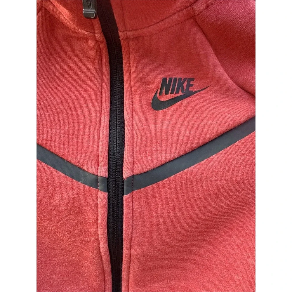 Kids Nike Tech‎ Fleece Zip Up Hoodie Sweatshirt Red Size 3T